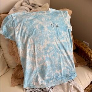 Roxy Blue and White Tie-Dye T-Shirt